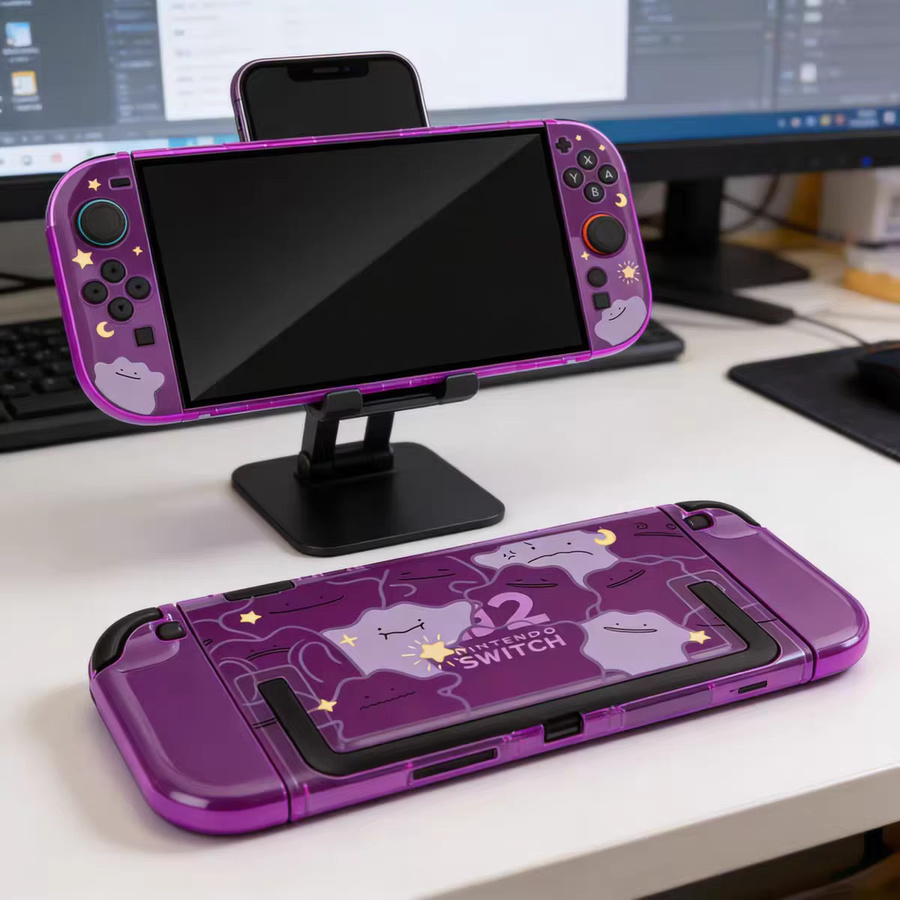 Bandai Split Schutzhülle für Nintendo Switch mit Ditto und Pikachu Muster als Anti-Kratz Gaming-Zubehör - Bild 2