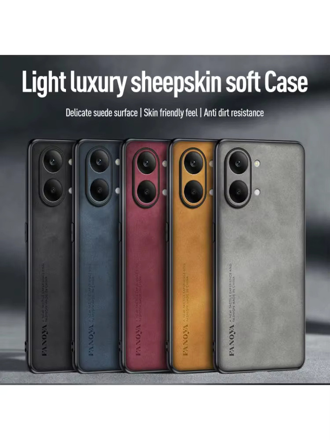Luxuriöse Handyhülle aus Schafsleder-PU für Xiaomi Redmi Turbo 5 Max in Rot - Bild 5