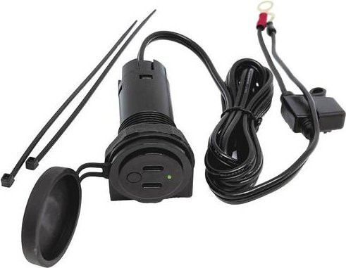 BAAS USB-Twin-Bordsteckdose mit USB-C in Schwarz, 3,6A, 12/24V - Bild 1