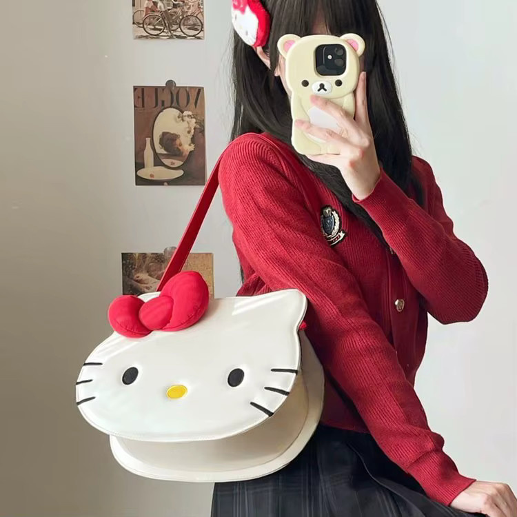 Hello Kitty Canvas-Rucksack für Mädchen in Weiß mit großem Fassungsvermögen - Bild 3