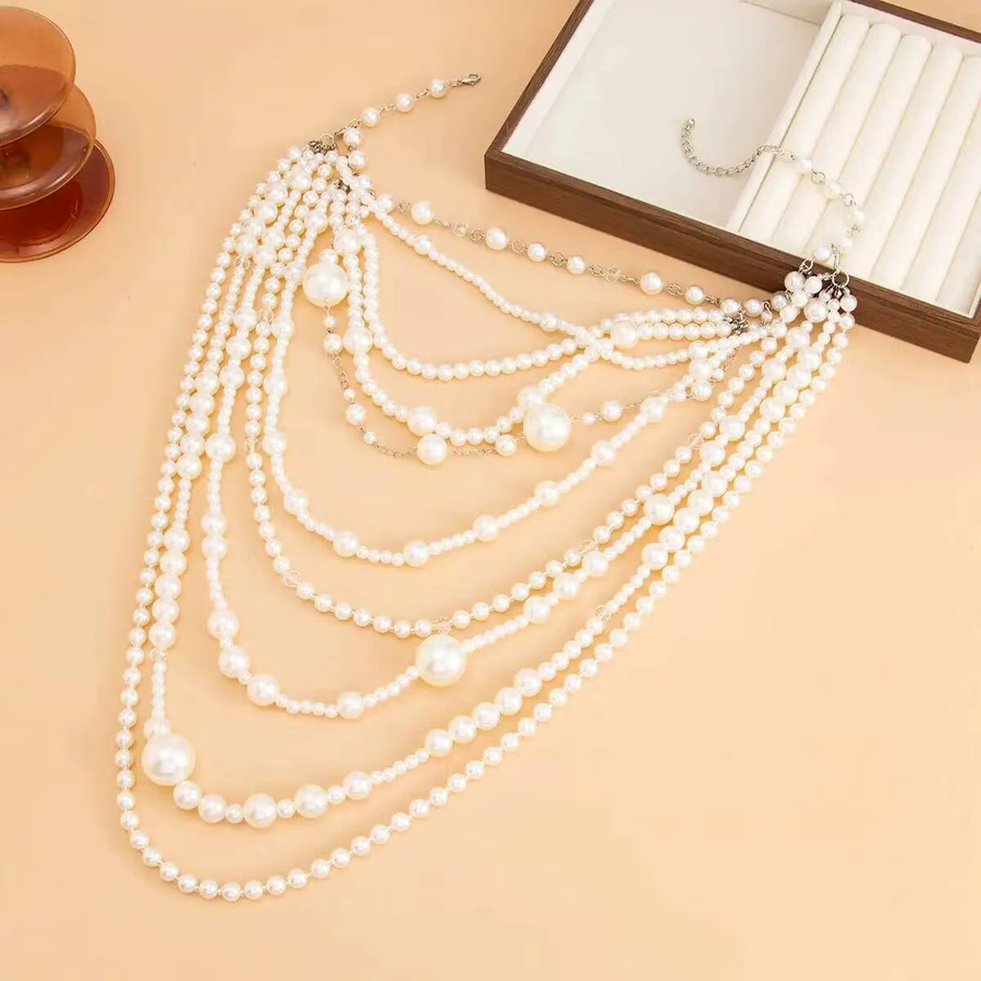 SHIXIN Choker Halskette, Perle, Weiß, Damen - Bild 3