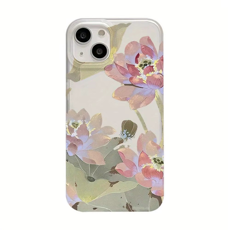 Transparente Lotus Handyhülle für Apple iPhone 17 16 15 14 13 12 11 Pro Max Plus mattiert und stoßdämpfend - Bild 5