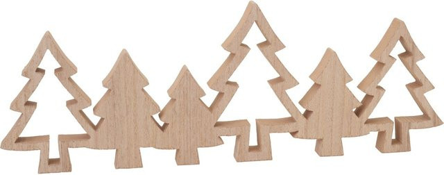 VBS Holzdeko Tannenreihe aus MDF-Holz in Beige, Tischdeko Höhe: 14,0 cm, Breite: 14,0 cm, Tiefe: 5,0 cm - Bild 1