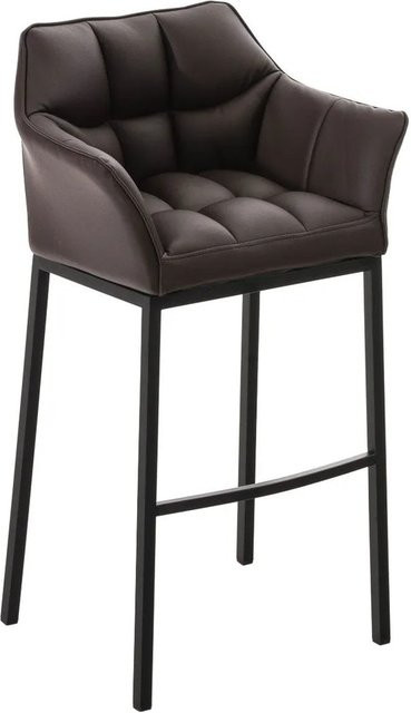 DELUKE Barhocker GIBEL Barstuhl aus Kunstleder in Braun mit Lehne, B/T/H: 64 x 48 x 110 cm - Bild 1