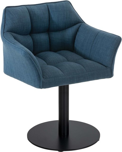 CLP Loungesessel Damaso Esszimmerstuhl mit Armlehnen und schwarzem Metallgestell in Kunstleder, Stoff, Filz oder Samt - Bild 1