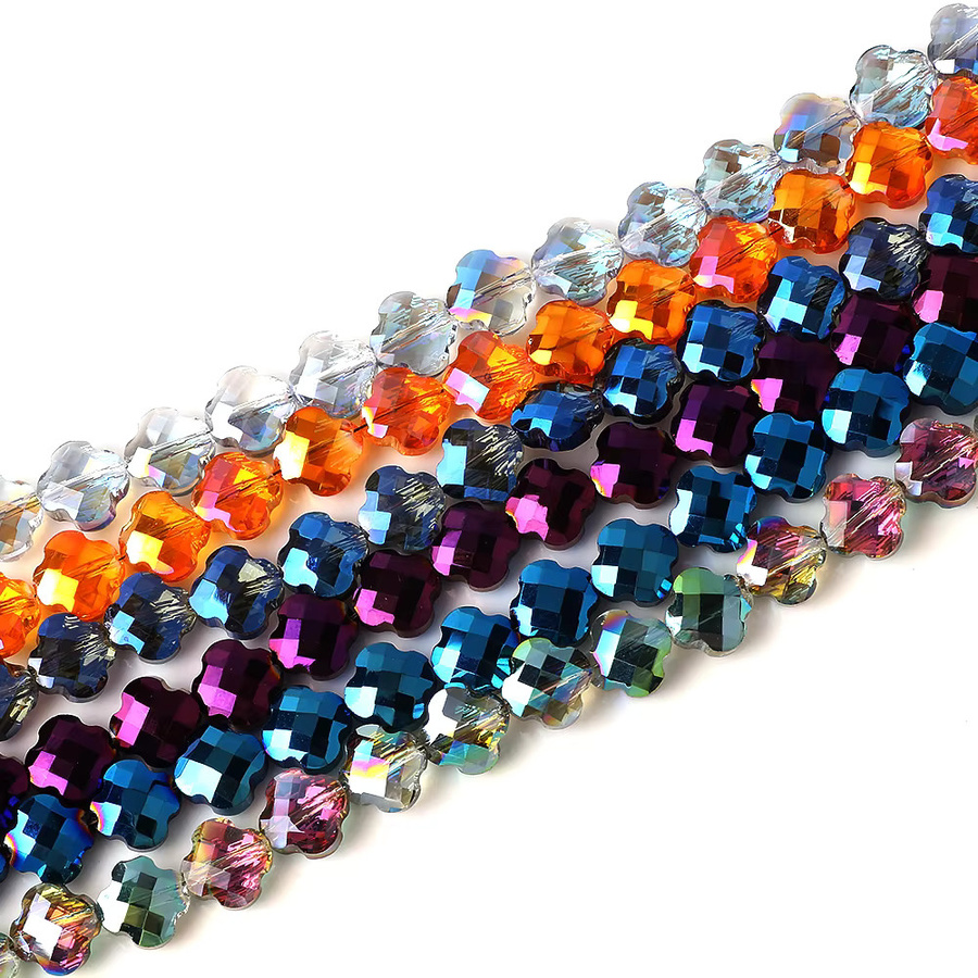 YUANZHIRUN Kreuzanhänger Kristall, Vierblättriges Kleeblatt, Bunt, Unisex - Bild 2