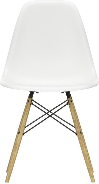 Vitra DSW Eames Plastic Side Chair in Weiß aus Kunststoff und Holz - Bild 1