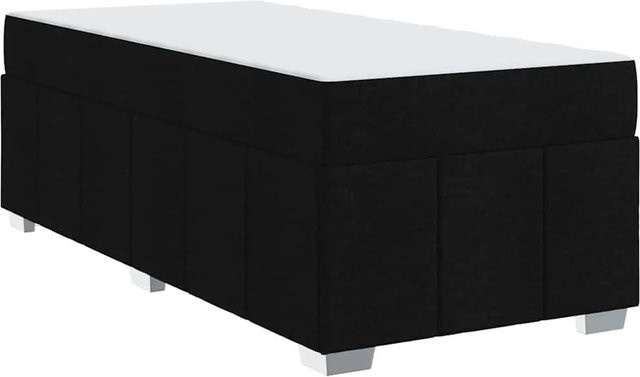 vidaXL Bettrahmen mit Matratze in Schwarz und Weiß, Polsterbett aus Stoff und Holz mit Taschenfederkern, B/T: 80 x 200 cm - Bild 1