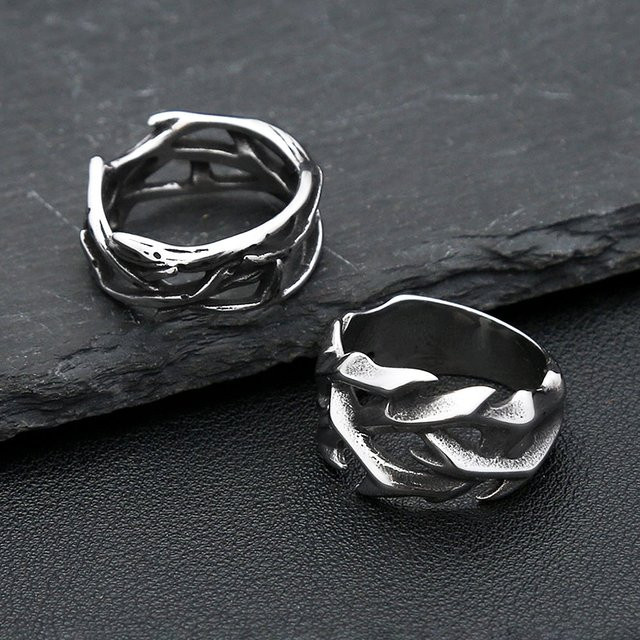NORTHMAN Ringe, Edelstahl, Dornen, Silber, Unisex - Bild 1