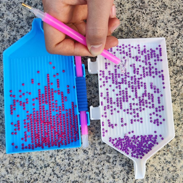 Sortierschalen aus Kunststoff für Diamantmalerei und Nail Art in Lila - Bild 1