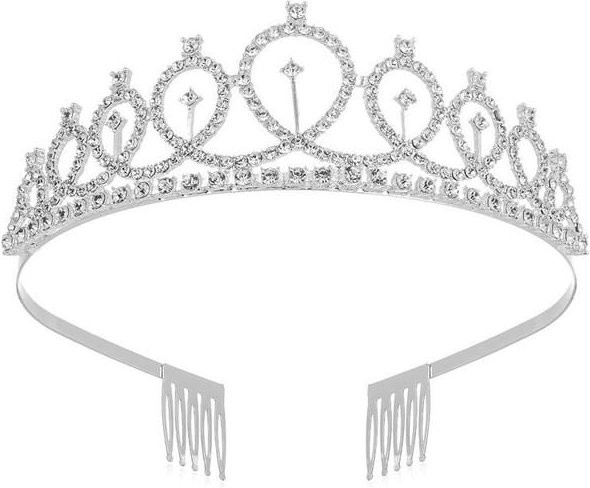 Wucifang Jewelry Diademe und Kronen Set, Silber, Kristall, Kinder - Bild 1