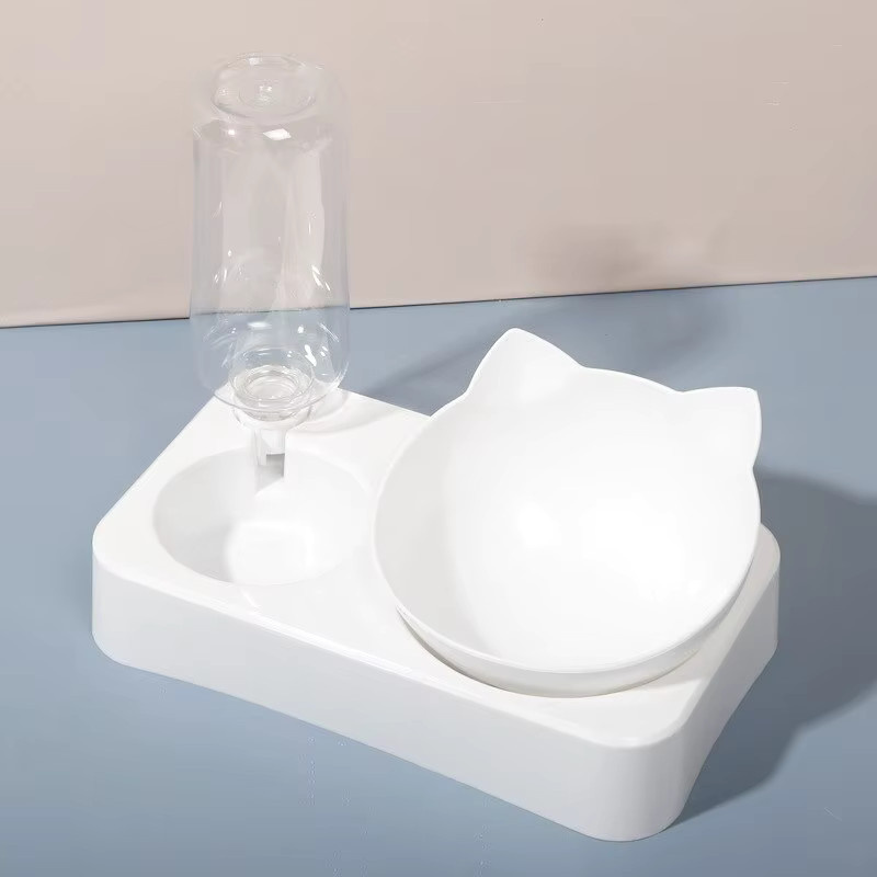 YTYIN 2-in-1 Automatischer Wasserspender und Futternapf für Katzen und Hunde in Weiß - Bild 2