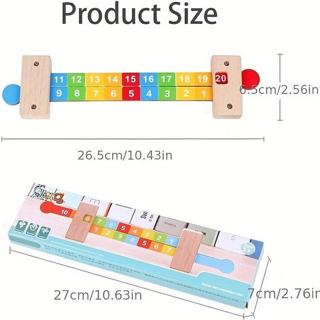 Yiran toy Additionslineal, Lernspielzeug, Mathe Arithmetik, khaki - Bild 1