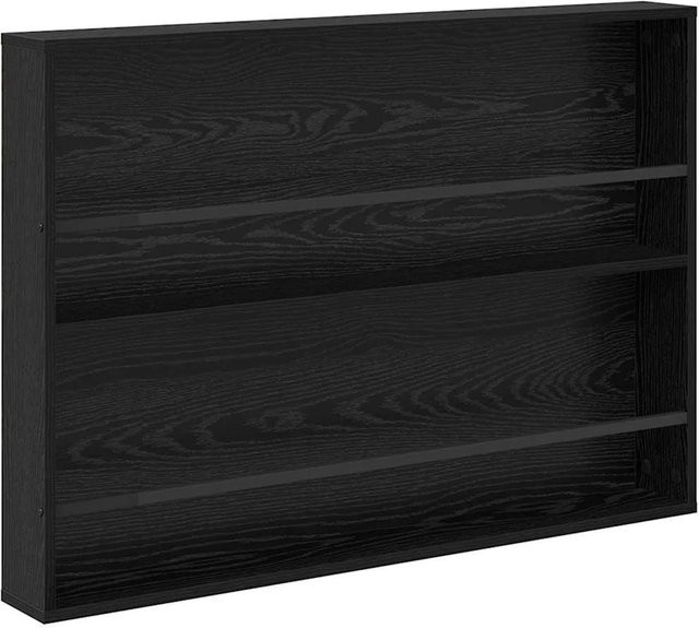 vidaXL Magazinregal in Schwarz und Eichen-Optik, wandmontiertes Regal mit verstellbaren Regalböden für Wohnzimmer und Home Office, B/T/H: 100 x 12 x 70 cm - Bild 1