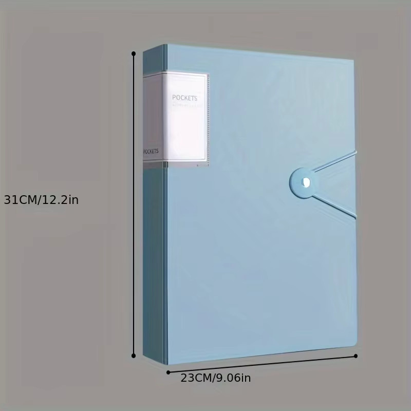A4 Display Book in Blau mit 60 Fächern für die Aufbewahrung von Dokumenten und Zertifikaten, transparentes Sichtbuch aus Kunststoff - Bild 2