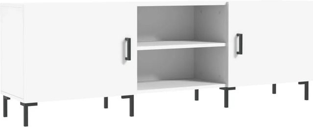 vidaXL TV-Schrank Weiß aus Holzwerkstoff und Eisen B/T/H: 150 x 30 x 50 cm - Bild 1