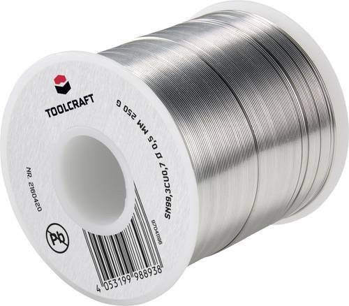 TOOLCRAFT Lötzinn bleifrei Sn99,3Cu0,7 ROL1 in Silber, 250 g, 0,5 mm - Bild 1