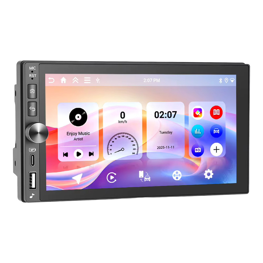 Podofo 2Din Universal-Autoradio mit 4+64GB Speicher, Incell-Bildschirm, Carplay, Android Auto, Mirrorlink, GPS, WLAN und 4G in Schwarz - Bild 6