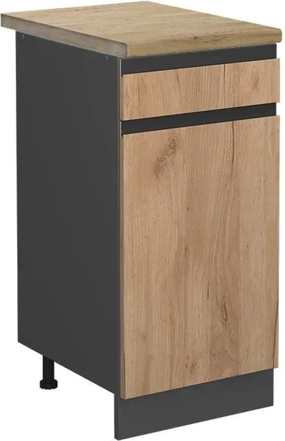 Vicco Küchenunterschrank R-Line Goldkraft Eiche und Anthrazit, Breite: 40 cm - Bild 1