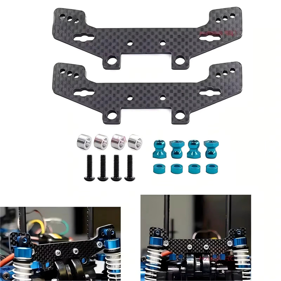 Tamiya Carbon-Faser-Stoßdämpferbrücken-Upgrade, Zubehör, Schwarz - Bild 2