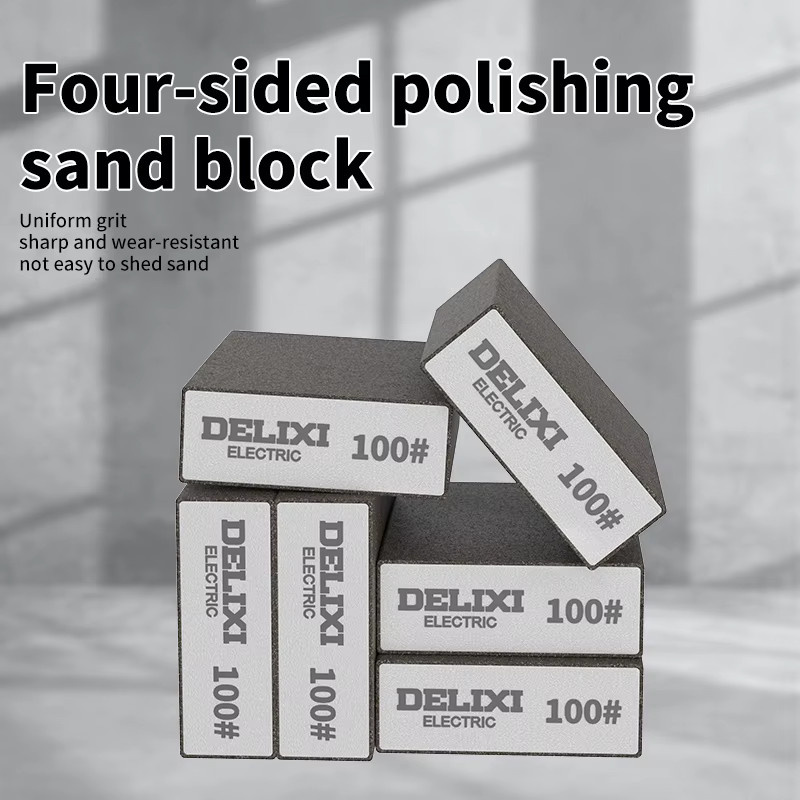 6-teiliges Set Deli Schleifpads und Schleifblöcke mit Körnungen 36-600 für Metall und Holz in Grau - Bild 3