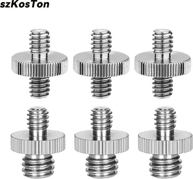 SZKOSTON Kameraschraubenadapter 1/4 Zoll auf 1/4 und 3/8 Zoll männlich in Silber für Kamerastative, Einbeinstative und Ringlichter - Bild 1