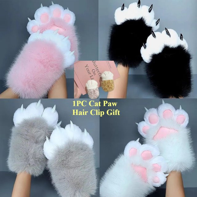 ZHUANQING Katzenpfoten Kigurumi Tierhandschuhe, Bunt / Mehrfarbig, Zubehör - Bild 1