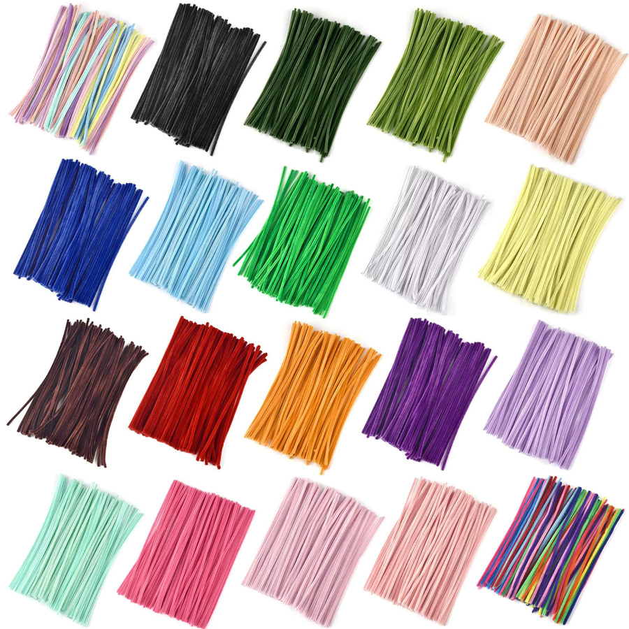 Bunte Chenille Stiele Rohr Reiniger, Plüsch Lametta Stick, 100-teiliges Set - Bild 4
