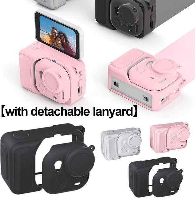 AMagisn Silikon Schutzhülle für Insta360 GO Ultra mit Lanyard, Staubschutz und Anti-Fall Abdeckung für deine Action Kamera - Bild 1