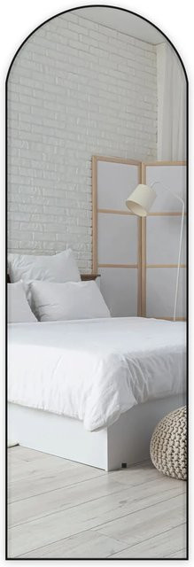 Floordirekt Ganzkörperspiegel Madison Gewölbt mit Aluminiumrahmen in Schwarz, Höhe: 147 cm, Breite: 44 cm - Bild 1