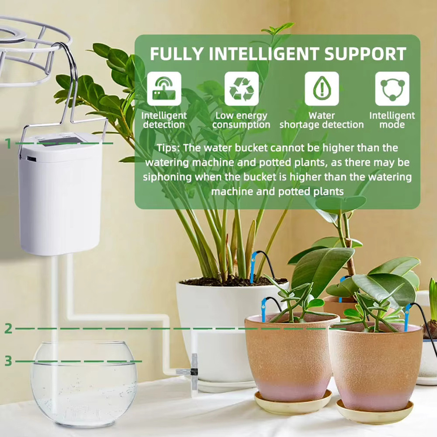 APWIKOGER Automatische Pflanzenbewässerungspumpe mit Timer-System und Sprinkler-Tropfbewässerung in Weiß - Bild 3