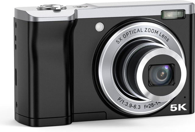 Bytelike 5K HD Digitalkamera mit Dual-Kamera, Anti-Shake und LED-Blitz in Schwarz - Bild 1