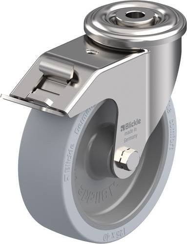 Blickle LIXR-POSI 125G-FI-SG-OF Lenkrolle mit Feststeller aus Edelstahl und Kunststoff in Grau, Rad-Durchmesser: 125 mm, Tragfähigkeit: 120 kg - Bild 1
