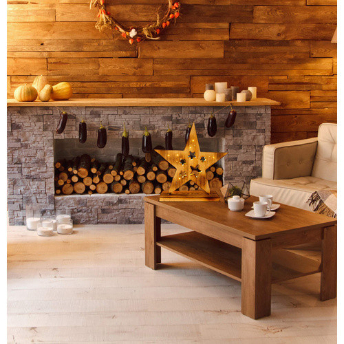 Näve LED-Holzstern für Weihnachten in Braun und Beige, B/H: 1,8 x 49 cm - Bild 2