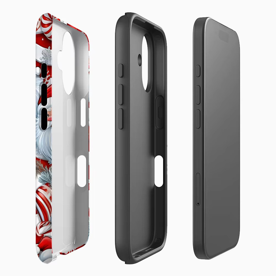 Weihnachtsmann-Collage Handyhülle für iPhone 17 16 15 14 13 12 11 Pro Max Plus mit doppelschichtiger Rückseite in Multicolour - Bild 2