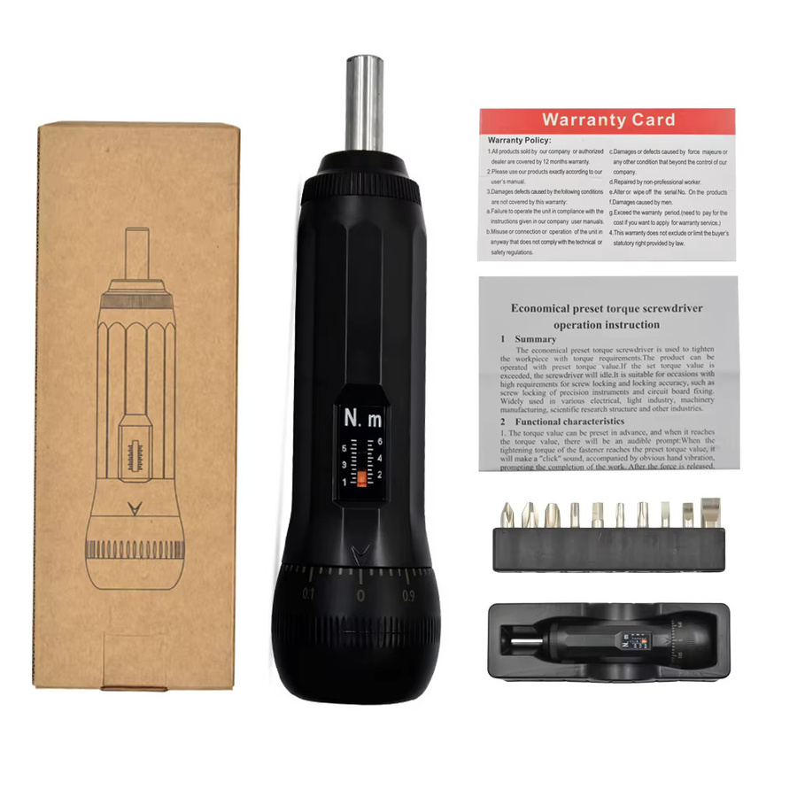 Präzisions-Drehmomentschraubendreher-Set mit Bits, 1/4 Zoll magnetischer Antrieb, Schwarz, Drehmomentbereich 10–70 Zoll-Pfund - Bild 5