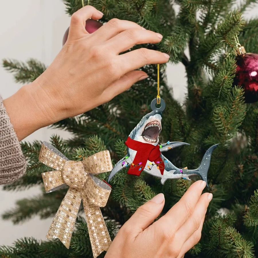 3er Set Strong-Toyers Haie-Ornament als Weihnachtsbaum-Dekoration mit Hängeanhängern im Ozean-Design - Bild 2