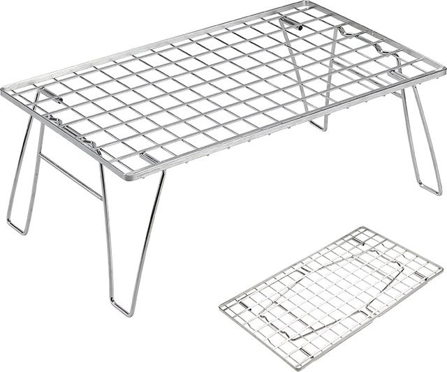 CAMPINGMOON T-235A Camping-Grill-Aufbewahrungstisch aus Edelstahl in Silber - Bild 1