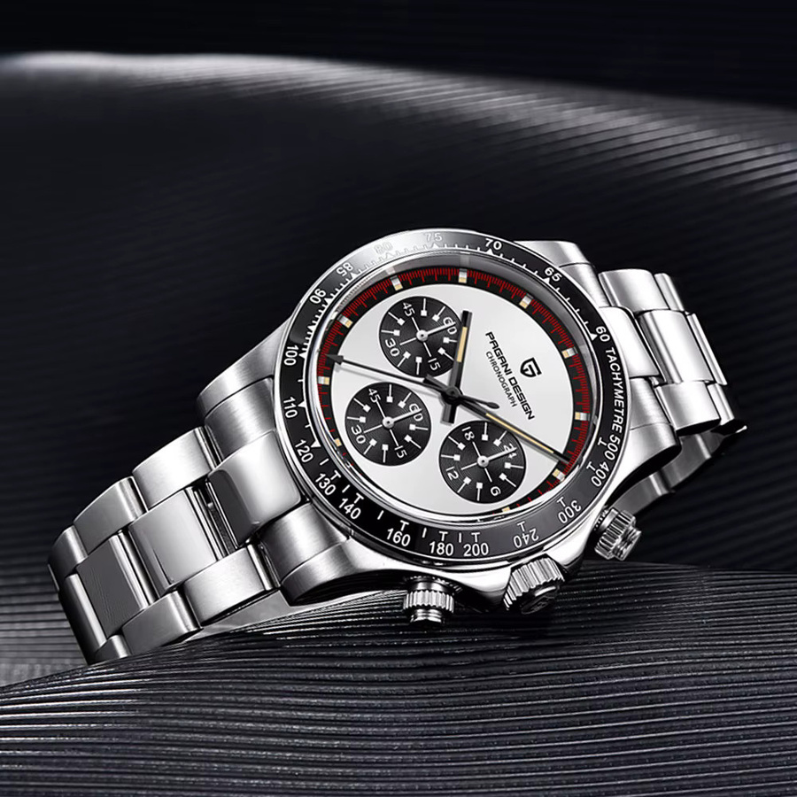PAGANI DESIGN Chronograph Armbanduhr, Quarz, Edelstahl, Saphirglas, 40 mm, Herren - Bild 3