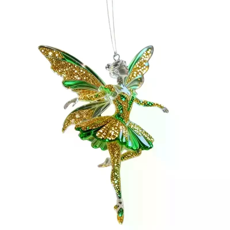Funkelnder 2D Acryl Ballerina Anhänger als Weihnachtsbaum Schmuck und Auto Rückspiegel Dekoration in Mehrfarbig - Bild 3
