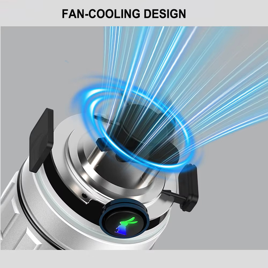 LUMINTOP MACH V2.0 LED-Taschenlampe mit 26000 Lumen, wiederaufladbar via USB-C, Farbe Silber - Bild 2