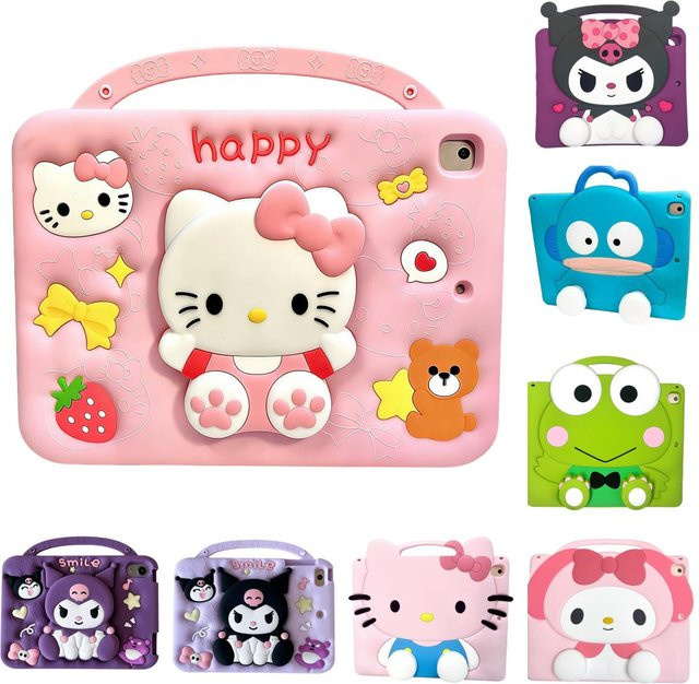 Sanrio Silikon Tablet Hülle für Apple iPad in Pink mit Cartoon Kitty Melody Design - Bild 1