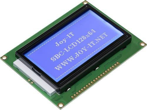 Joy-it LCD-Display in Weiß und Blau mit 128 x 64 Pixeln, B/H/T: 93 x 70 x 12 mm - Bild 1