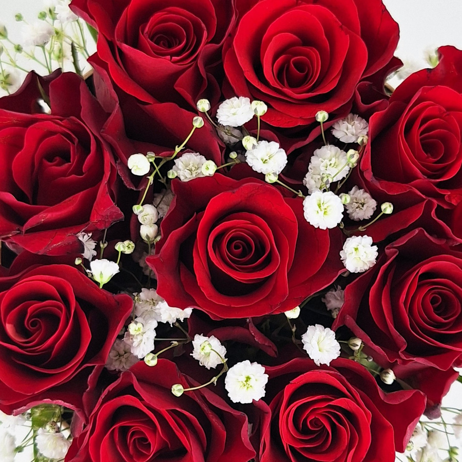 Box Rom Arrangement Rosen Red Round - Bild 3
