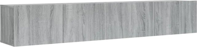 vidaXL 2-tlg. TV-Schrank-Set modern, Grau, Holzwerkstoff, Wandmontage, B/T/H: 100 x 30 x 30 cm und 80 x 30 x 30 cm - Bild 1