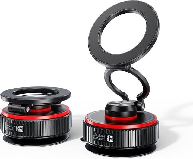 Magnetischer Autotelefonhalter mit Vakuumsaugnapf und 360 Grad Verstellbarkeit in Schwarz - Bild 1