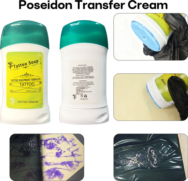 POSEIDON Tattoo Transfer Creme, Blau, Transfer Paste - Bild 1