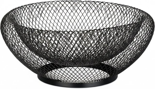 Relaxdays Obstschale aus Metall in Schwarz, doppelwandig, B: 25 cm, H: 10 cm - Bild 1