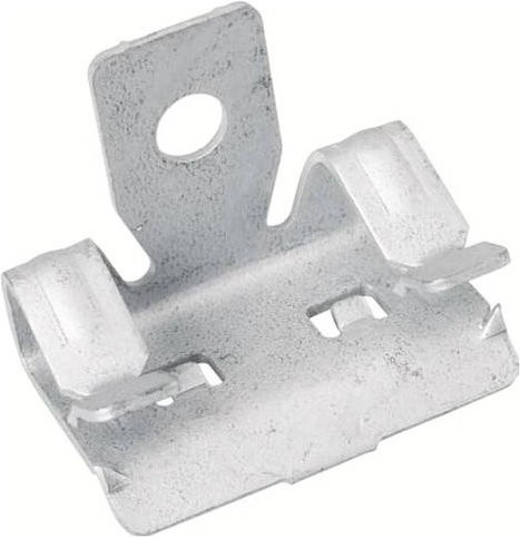 ABB E-Klips AH-814 Trägerklammer waagrecht aus Stahl in Silber, 100 Stück, Durchmesser: 6,5 mm, Höhe: 26 mm - Bild 1