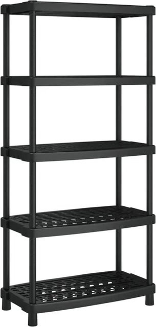 vidaXL Lagerregal mit 5 Böden aus Polypropylen in Schwarz, B/T/H: 93,5 x 45,5 x 194,5 cm - Bild 1
